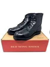 NEW IN BOX Blacked Out Red Wing Iron Ranger 8084 Black Leather Boots US Size 6 D