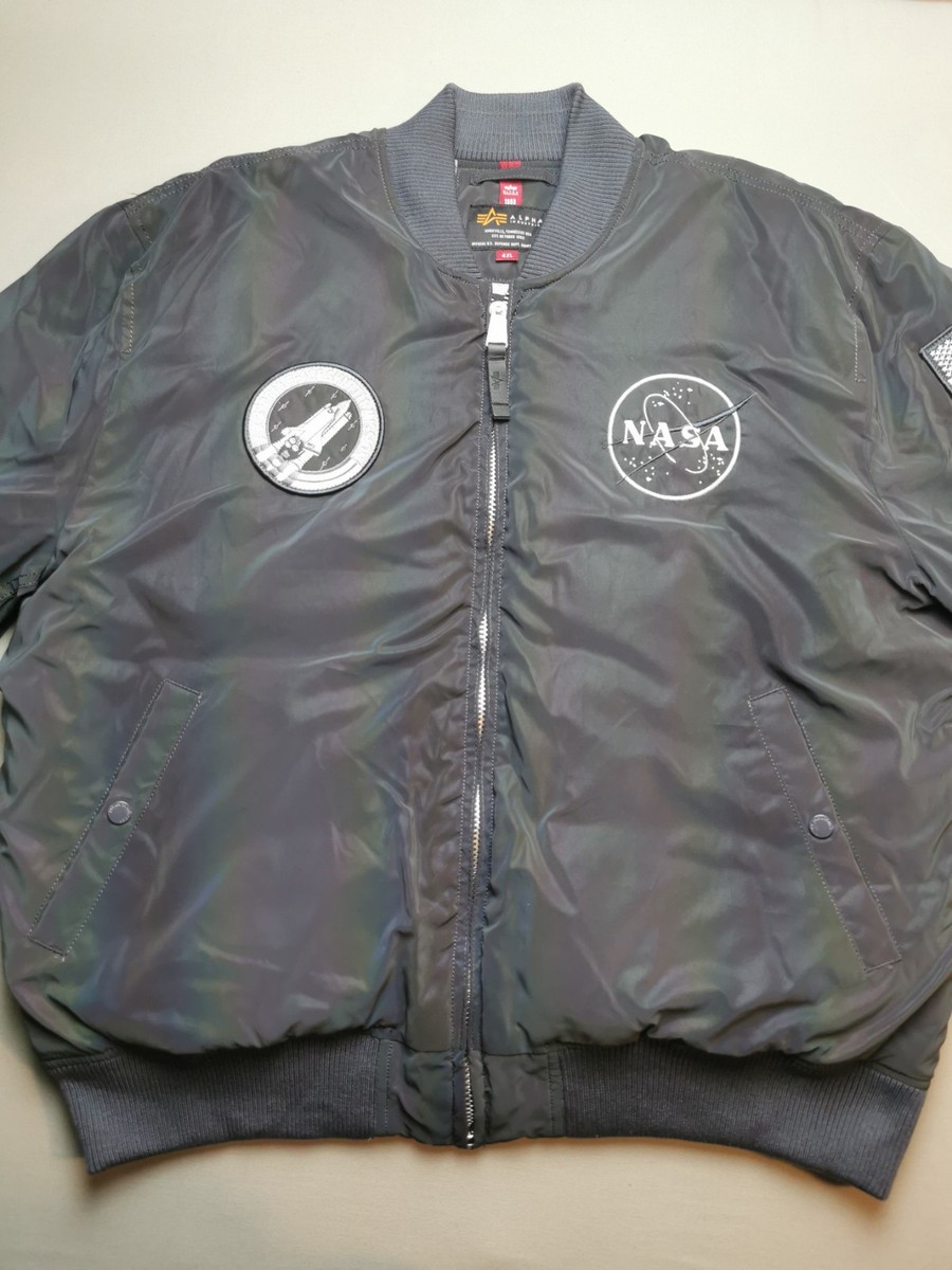 ALPHA INDUSTRIES Size 4XL MA-1 100th NASA Reflective Iridescent