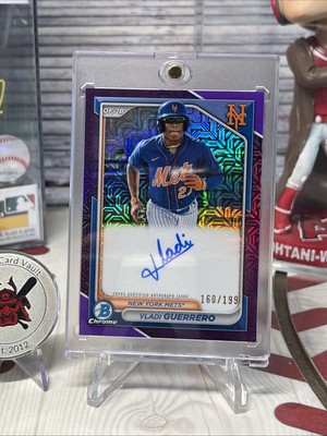 2024 Bowman Chrome Mega Purple Mojo Refractor Auto Vladi Guerrero /199 Mag Case