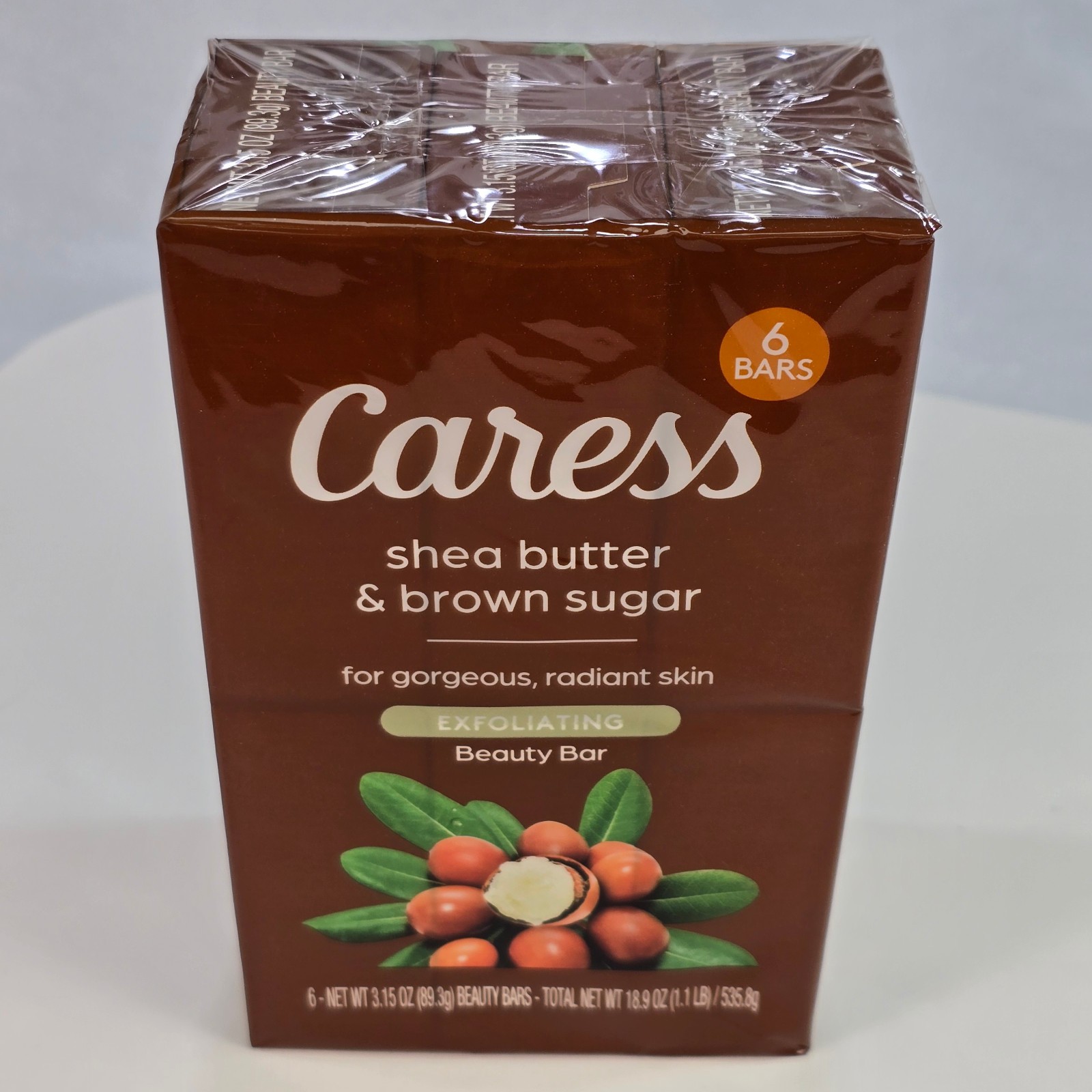 CARESS Bar Soap SHEA BUTTER & BROWN SUGAR 6pk 3.15oz Bars
