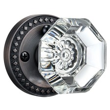 Glass Door Knobs with Lock, Oil Rubbed Bronze Crystal Door Knobs Interior for...