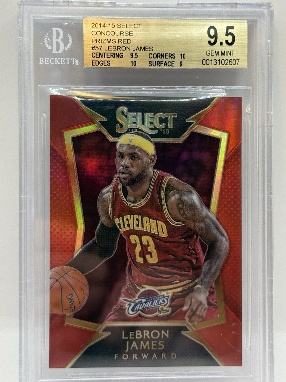 2014-15 Panini Select LeBron James #57 Red Prizm #/149 PSA 10 Gem