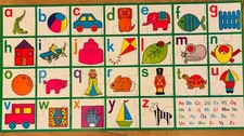 Vintage 1984 Ladybird abc alphabet giant floor jigsaw puzzle. 28 large pieces.