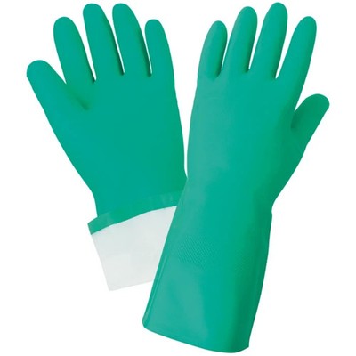 1 Pair Nitrile Dishwashing Gloves 13'' Long Rubber Waterproof Flock Lined Large