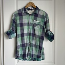 Scotch Soda Men's Linen Cotton Button Up Shirt Roll Tab Sleeve SZ L runs small 
