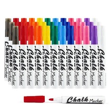 Liquid Chalk Markers 36 Pack   12 Bright Colors   Wet Erase, Dust-, Non-Chalk...