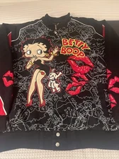RARE Betty Boop JH Design Jacket Men's size 2XL - Black & Red