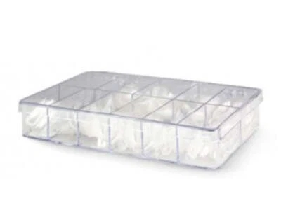 EuBeCos Nagel Tip in Sortierbox mit 500 Tips (50 Stück je Größe)