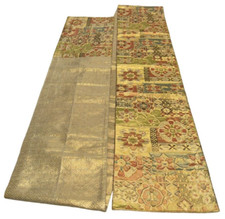 Japanese Vintage Kimono Fukuro Obi silk gold expensive gorgeous 166.9x11.8in