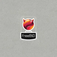 FreeBSD Powered Geek Sticker - Open Source Operating System Decal #5826