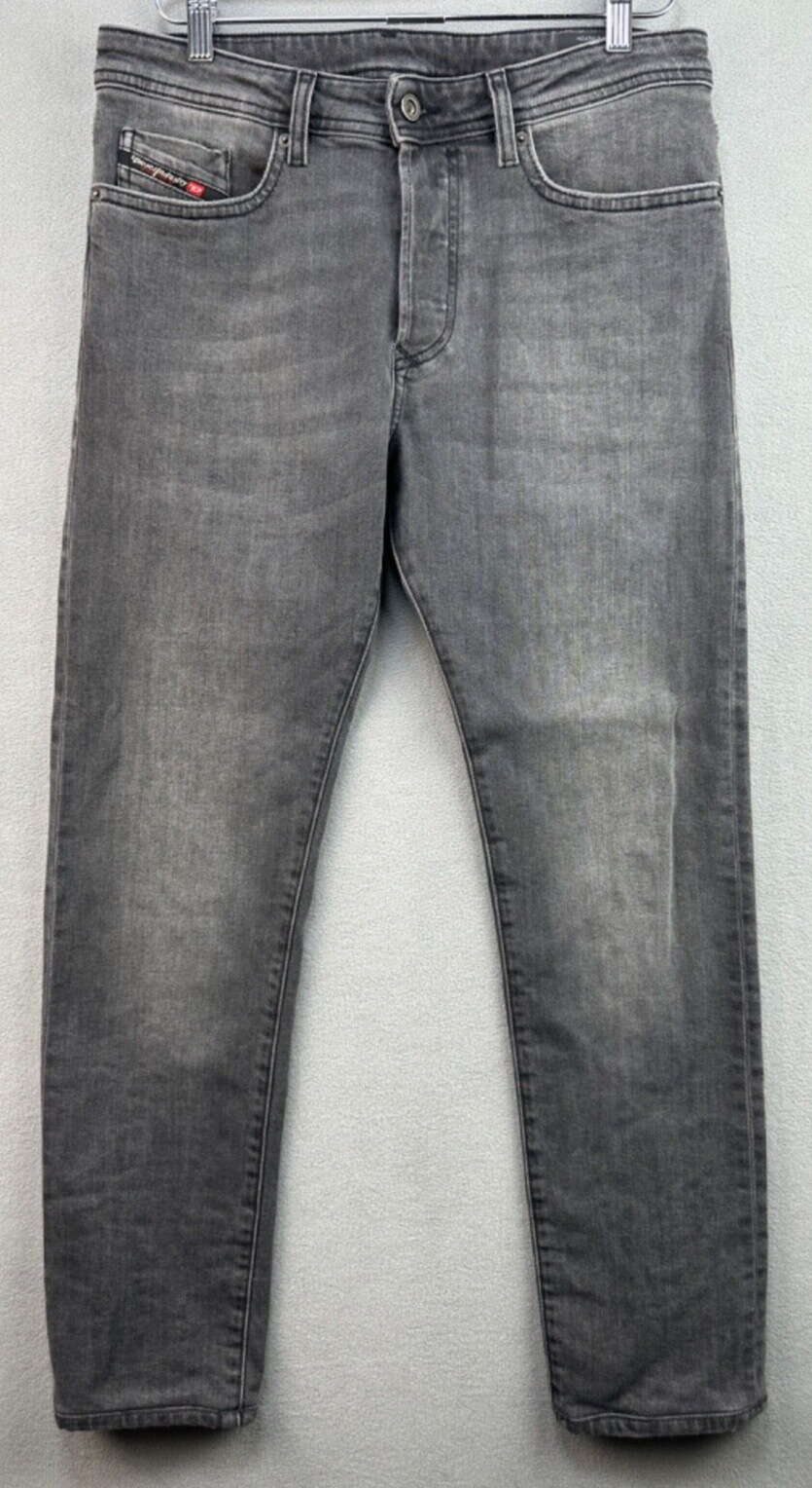 Diesel Jeans Buster Tapered Slim Distressed Faded Black Gray 31x32 (Fits 32x30)