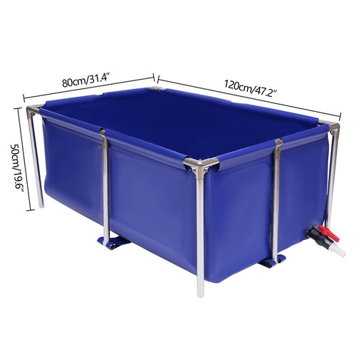 Blue Cuboid Canvas Fish Pond Aquarium Fish Water Tank Coating Koi Breeding Pond! - Picture 18 of 23