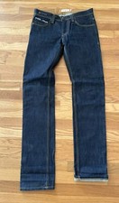 PEOPLE vs WEST Selvedge Denim Jeans Button Fly USA Made Dark Blue Size 29
