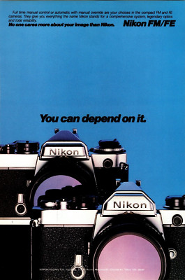 Nikon EM ''You can depend on it.'' Vintage Original Colour A4 Print Ad