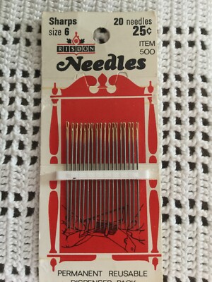 Needles for Hand Sewing by Risdon Sharps Size 6 #5001 Made in England 18 of them