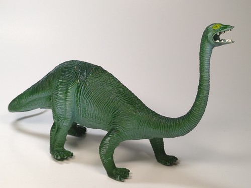Dinosaurio Brontosaurus 10"" pulgadas de largo plástico de goma Kaiju vintage 1987 - Imagen 6 de 15