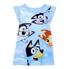 BLUEY Pajamas Girls Size 2T 2 Nightgown Disney Dog Toddler One Piece Shirt Gown