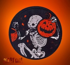 New Skeleton Pumpkin Skull Halloween Horror Embroidered Iron On Patch Biker