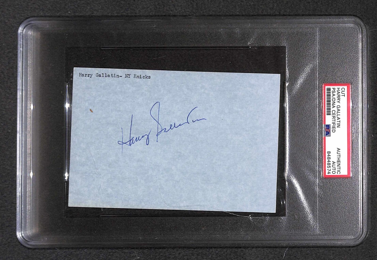 Earl Monroe Autographed Signed New York Knicks Harry Gallatin "NBA Basketball HOF Hall of Fame" Index Card PSA 