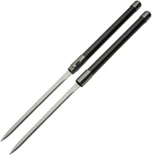 Two Piece Split Fixed Sword 12" Stainless Steel Construction Color Black Handle
