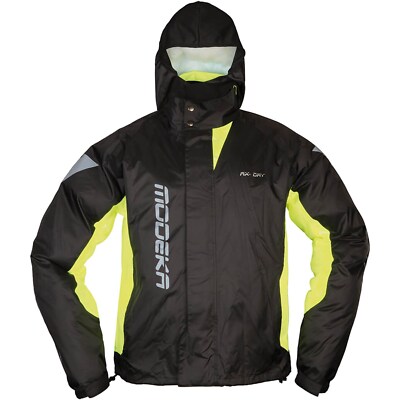 Motorcycle Rain Jacket Waterproof XL - Modeka AX-DRY II - Black-Orange