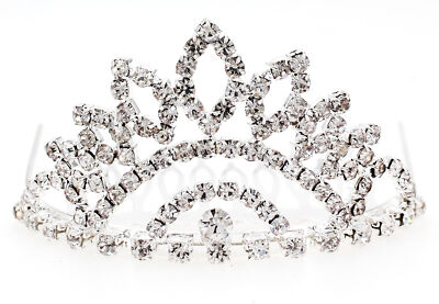 Small Tiara w/ Comb - Clear Crystal Stones - TA-60431CR-S | eBay