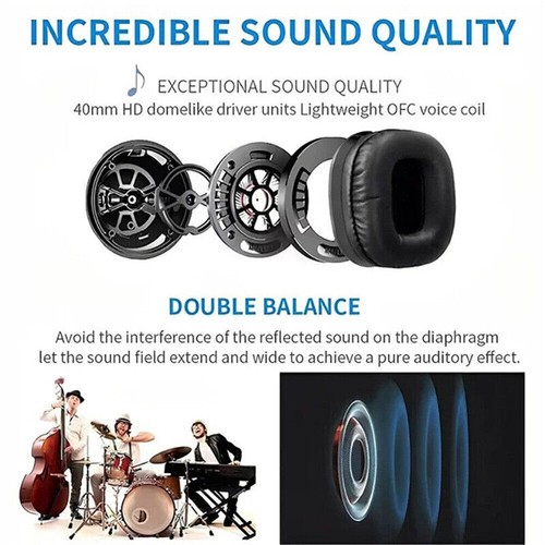 Wireless TV Headphones 5 In 1 Home Headset For TV Watching TV Ear Microphone - Picture 9 of 17