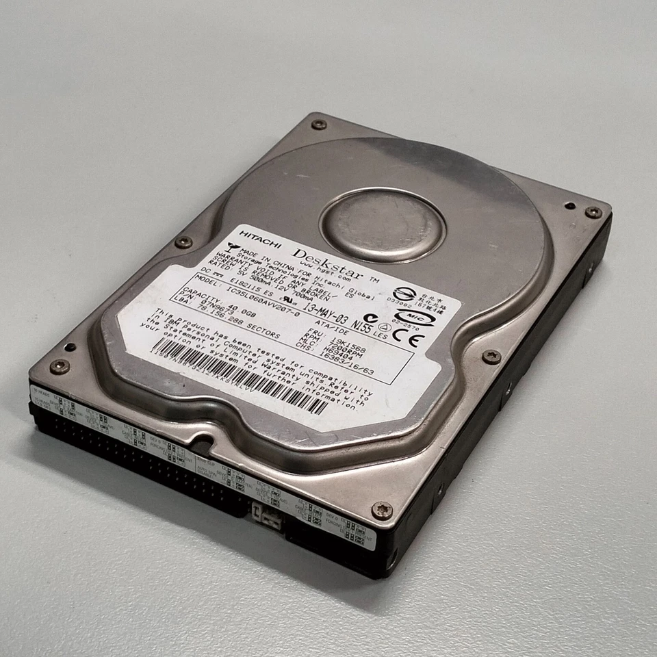 Hitachi Deskstar 40GB 3.5" IDE HDD ATA/133 7200RPM 2MB IC35L060AVV207-0 07N9673 - Image 2 of 4