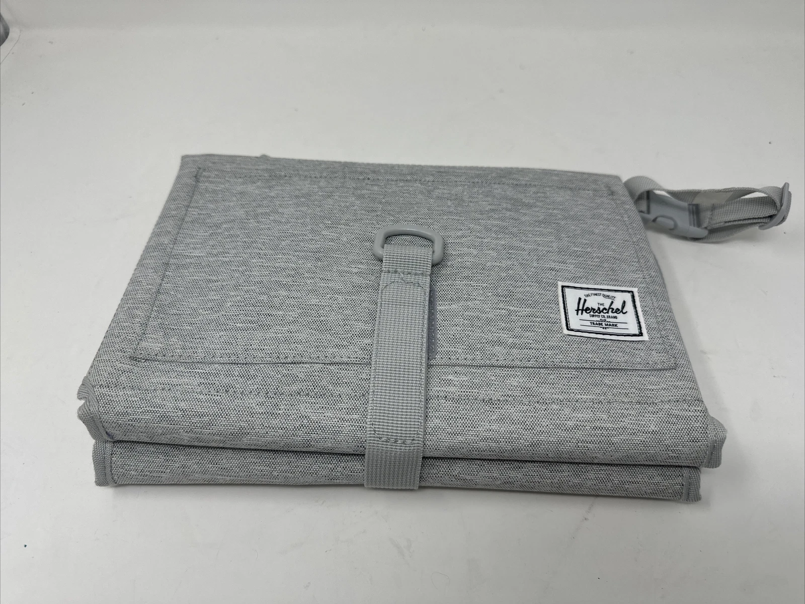 Herschel Baby Changing Mat - Compact Handle With Wipes Container Gray