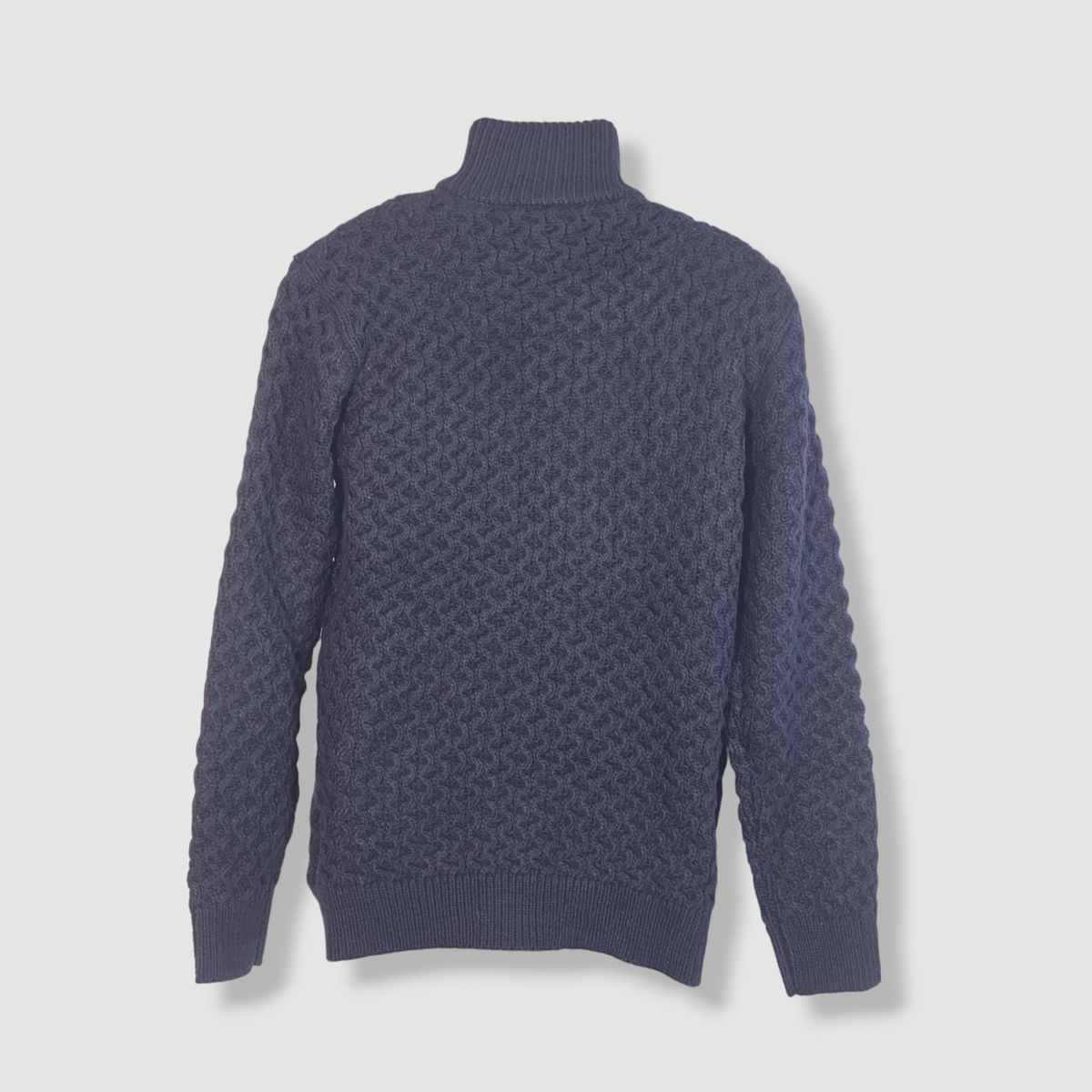 $248 Scotch Soda Men's Blue Chunky Zip-Front Ribbed Cardigan