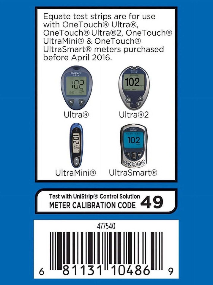 Equate Blood Glucose Test Strips, 50 Count US 681131104869 eBay