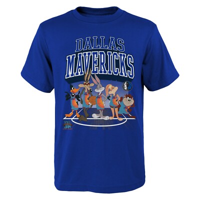 Space Jam Kinder T-Shirt Tunes Court Dallas Mavericks New Legacy Youth Size NBA