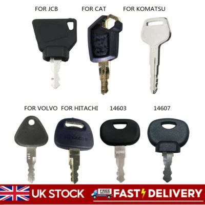 QNGENET 7 KEY PLANT EXCAVATOR EQUIPMENT KEY SET FOR JCB CAT VOLVO 14603 14607 Hitachi