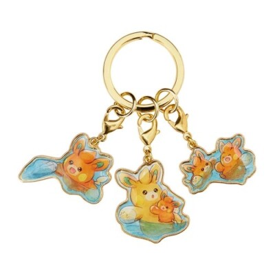 PC220 Pokemon Center Triple Metal Key Chain PAMO NO MURE swimming Japan
