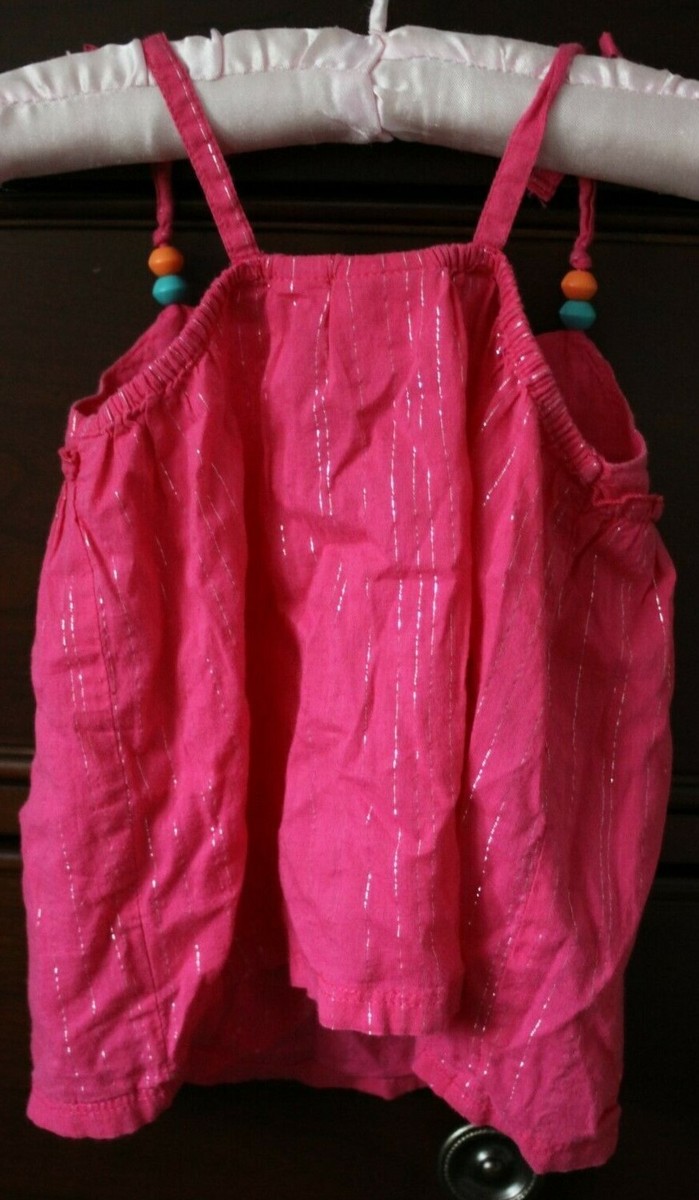 Haut Fille SONOMA Taille 2T - Bretelles Spaghetti Rose Avec Fleurs - Occasion Très Bon état