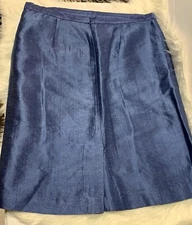 ANNE KLEIN Pencil Suit Skirt Womens 12 Cobalt Blue Zip Back NEW