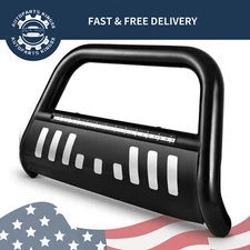 for 2004-2023 Ford F-150 Front Bull Bar Bumper Grille Guard W/ LED Light Bar