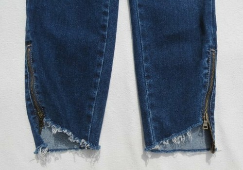 $112 LEVEL 99 Blue Stretch Denim Zip Hems High Rise ELLIE Skinny Jeans US 6 8 29 - Picture 5 of 6