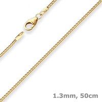 1,3Mm Bingokette Goldkette Collier Halskette Aus 333 Gold Gelbgold 50Cm