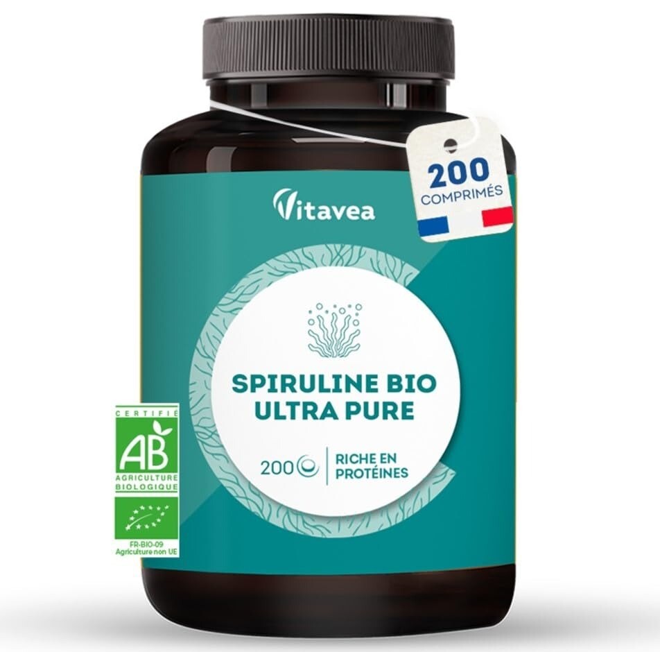 Spiruline BIO contre la fatigue passagère antioxydant naturel phycocyanine