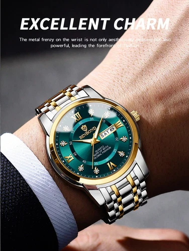 Orologio Uomo Impermeabile Analogico Quarzo Calendario Cinturino Acciaio Inox Marca Lusso - Foto 21 di 26