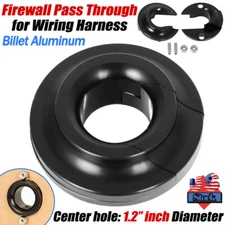 1.2" LS Swaps Harness Billet Aluminum Firewall Pass Through Black Ceramic Coated