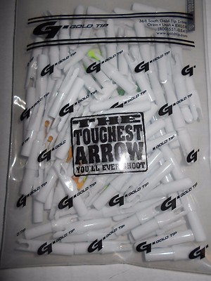 @NEW@ 12- Gold Tip White GT Nock! carbon arrow shaft hunter xt pro
