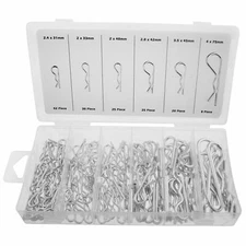 R Clips Hair Pin Hitch Lynch Cotter Assortment Kit 150pc AST07