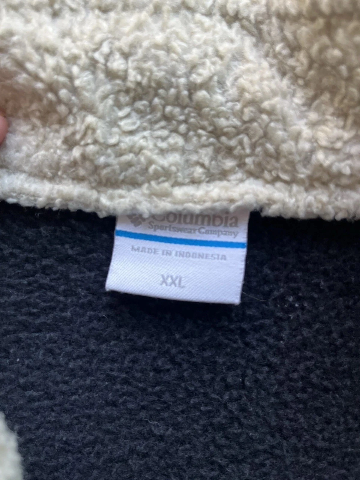 Columbia Mens Black Full Zip Fleece Jacket Sherpa Lined Stand Collar Size XXL - product detail image 2