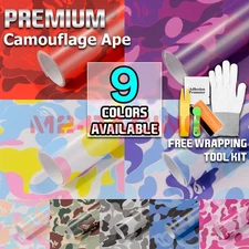 Camouflage Ape Vinyl Wrap Sticker Sheet Film DIY Decal Bubble Free Air Release