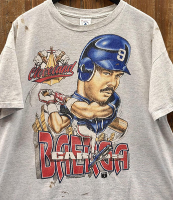 Carlos Baerga Cleveland Indians Vintage 1996 Tee Grey Shirt AN59522
