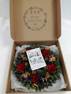 Dibor Handmade Wooden Floral Wreath Multicoloured Boxed Home Decoration