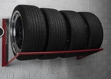 Folding Tire Wheel Storage Rack Wall Mount Garage Storage Red 12  -19  Wheels 4
