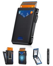 Wallet for Men RFID Wallet with 2 ID Windows  Money Clip, Slim Pop Up Card